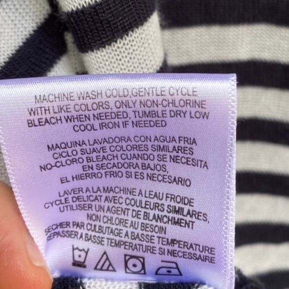 Kate Madisen Striped Lightweight Open Cardigan Long Sleeve Top Size Medium M - Picture 8 of 9